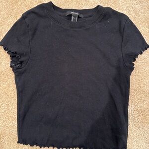 Forever 21 Black Ribbed Knit Top